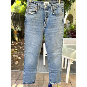 Agolde Riley Long Straight Organic Cotton Button Fly Jeans SZ 27 Made in Turkey